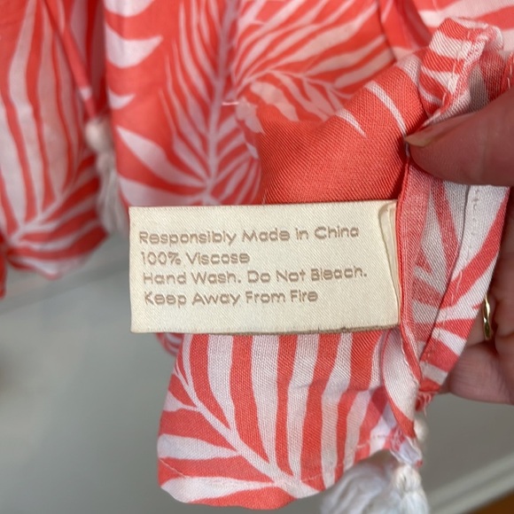 Cleobella Women’s Dreamy Sunset Palm Print Swim Coverup Bright Pink OS - Picture 7 of 8